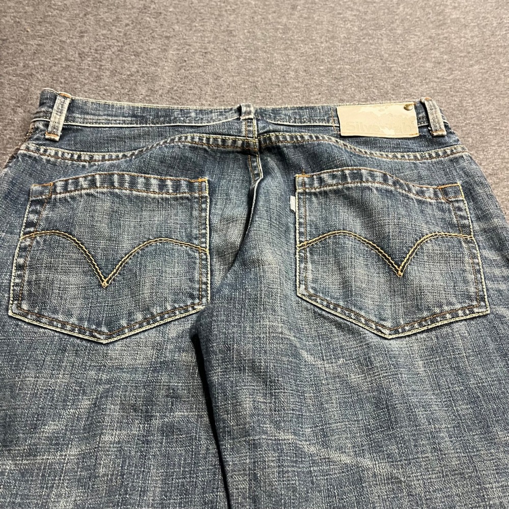 Levis SilverTab Loose Fit Jeans Medium Wash Blue Denim 32x30 Baggy Wide Leg - Picture 3 of 7